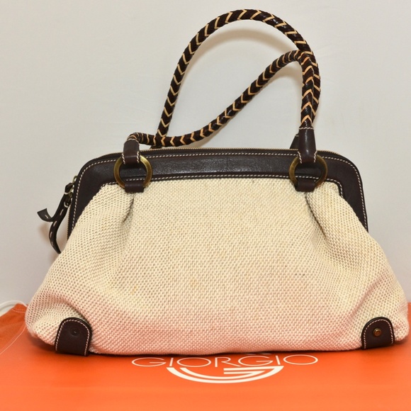 Discontinued Giorgio G leather  + canvas purse - Picture 2 of 5
